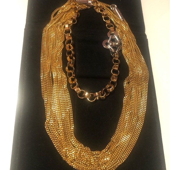 NWT Stunning Lee Angel 52” 6 chain and link gold and silver versatile necklace - Picture 1 of 9